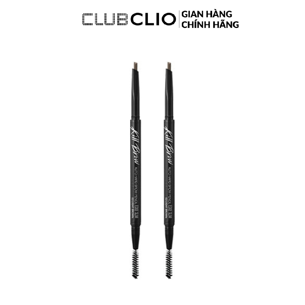 (HSD-T2/24)Combo 2 Trang Điểm Chân Mày Clio Kill Brow Auto Hard Brow Pencil Edge Slim 0.1G (Màu 002 Light Brown)