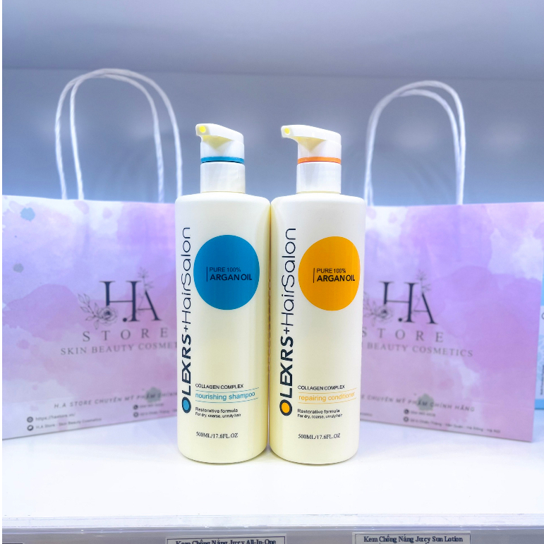 Bộ Dầu Gội Xả Olexrs Argan Oil Collagen Hair Salon Olex