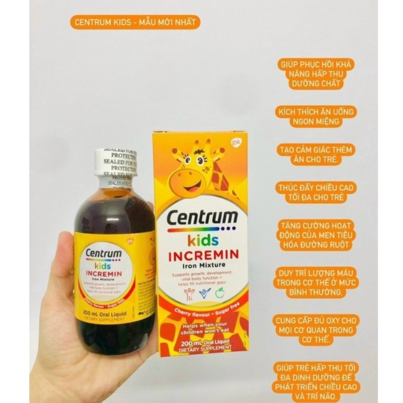 Centrum Kids giải pháp cho bé biếng ăn, lọ 200ml