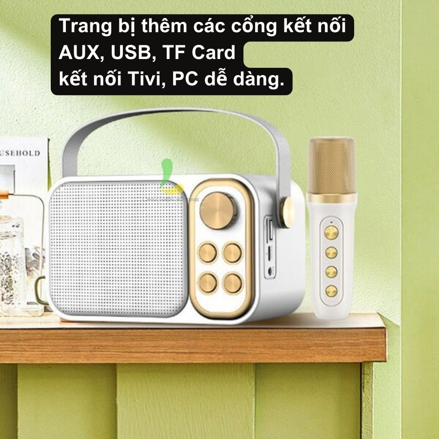 Loa Bluetooth Karaoke HOSAN su-yosd YS103 ( YS-103 ) chất liệu nhựa cao cấp, công suất 6W và micro không dây