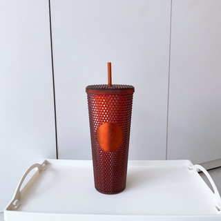 - ly nhựa china halloween 2022 bling pumpkin studded cold cup 24oz