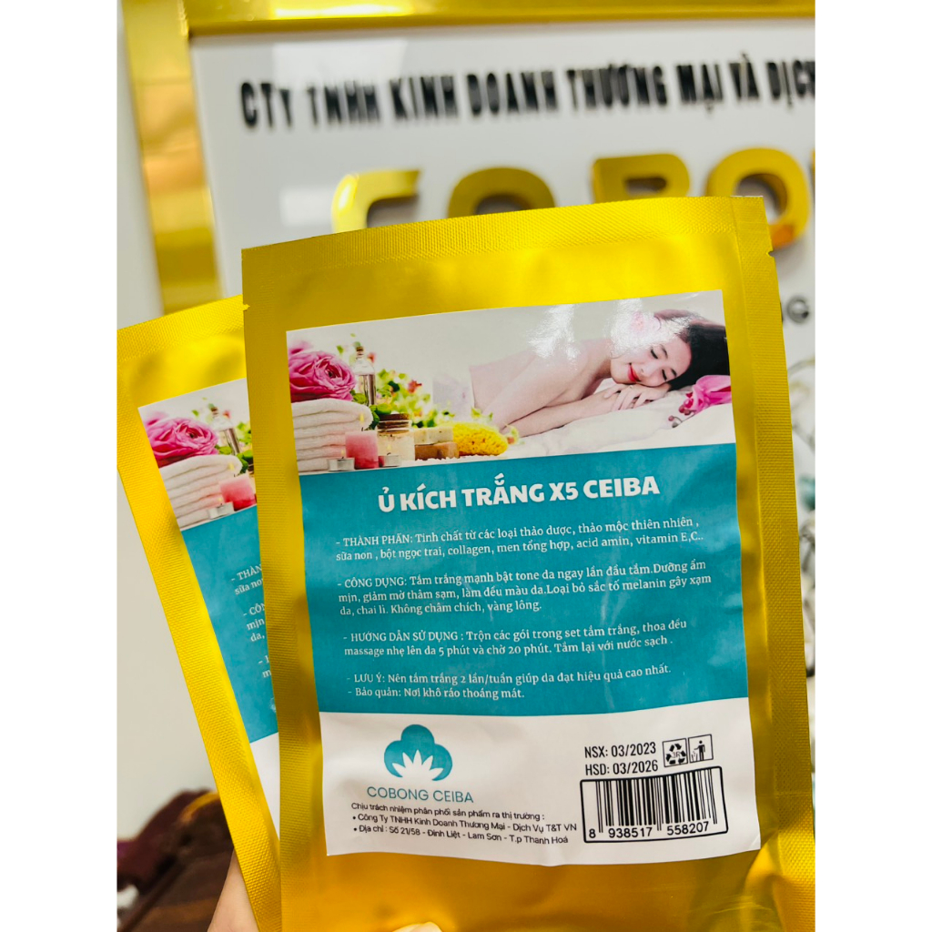 Kem dưỡng truyền trắng da body, sét ủ kích trắng x5 ceiba cô bông