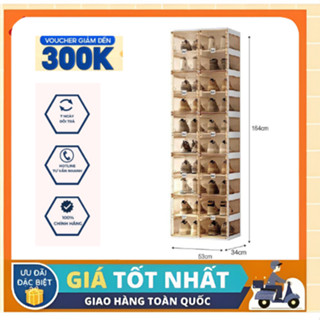 Tủ Nhựa Đựng GIày Gấp Gọn Cao Cấp 20 đôi Antbox, Hộp Đựng Đồ Đa Năng, Kệ Đựng giày Dép Gia Đình Kiểu Dáng Mới Nắp Trong