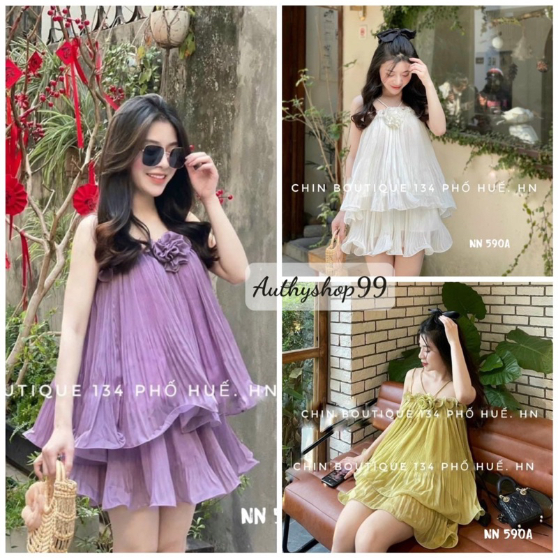 Set Bộ Dập Ly Áo Babidoll + Chân váy Xoè siêu xinh