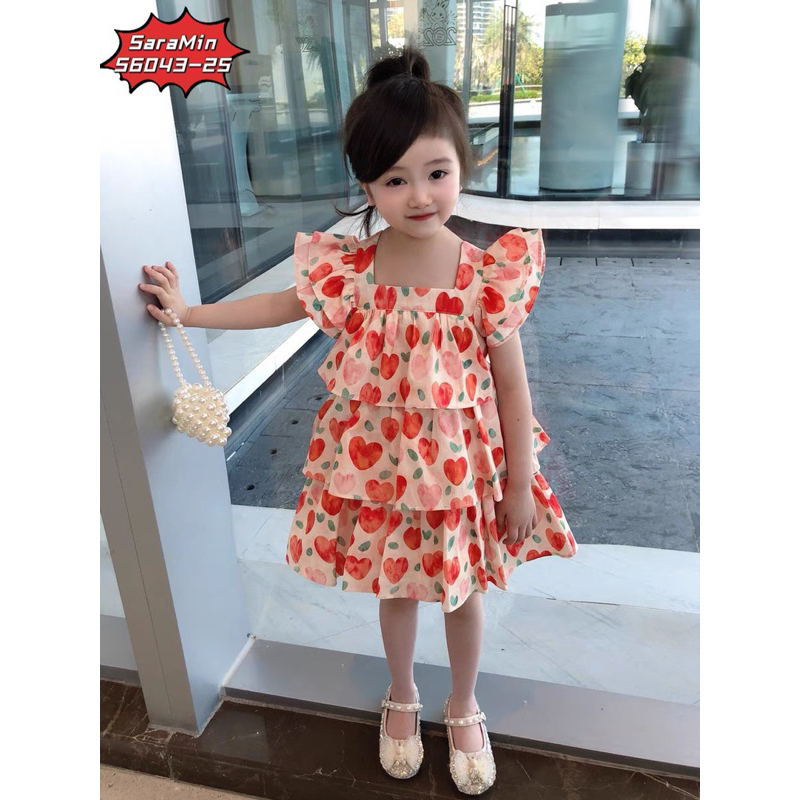 ‼️SALE SỐC‼️VÁY 3 TẦNG HOẠ TIẾT TRÁI TIM CHẤT VẢI ĐẸP KHÔNG NHĂN