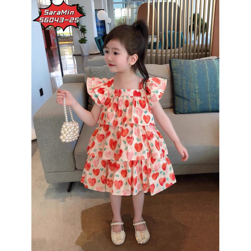 ‼️SALE SỐC‼️VÁY 3 TẦNG HOẠ TIẾT TRÁI TIM CHẤT VẢI ĐẸP KHÔNG NHĂN