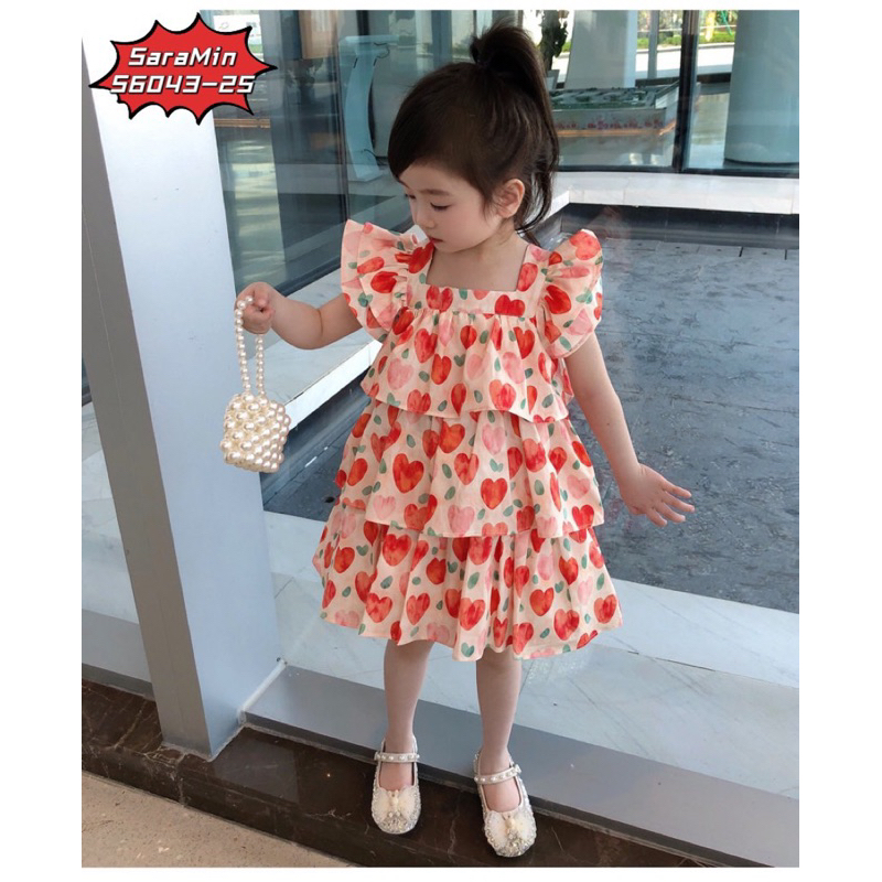 ‼️SALE SỐC‼️VÁY 3 TẦNG HOẠ TIẾT TRÁI TIM CHẤT VẢI ĐẸP KHÔNG NHĂN