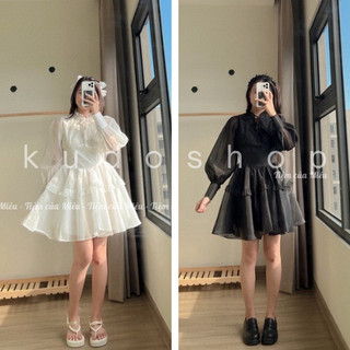 Váy xòe đan dây cổ/ Đầm dự tiệc KUDOSHOP phong cách baybydoll, ulzzang, tiểu thư mặc đi chơi đi tiệc