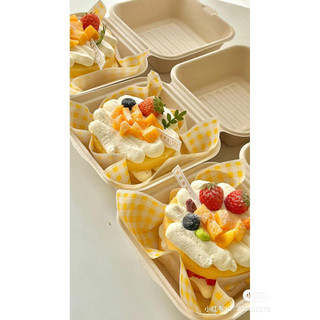 Set giấy lót hộp bánh/hộp bã mía/hộp caro (10c)