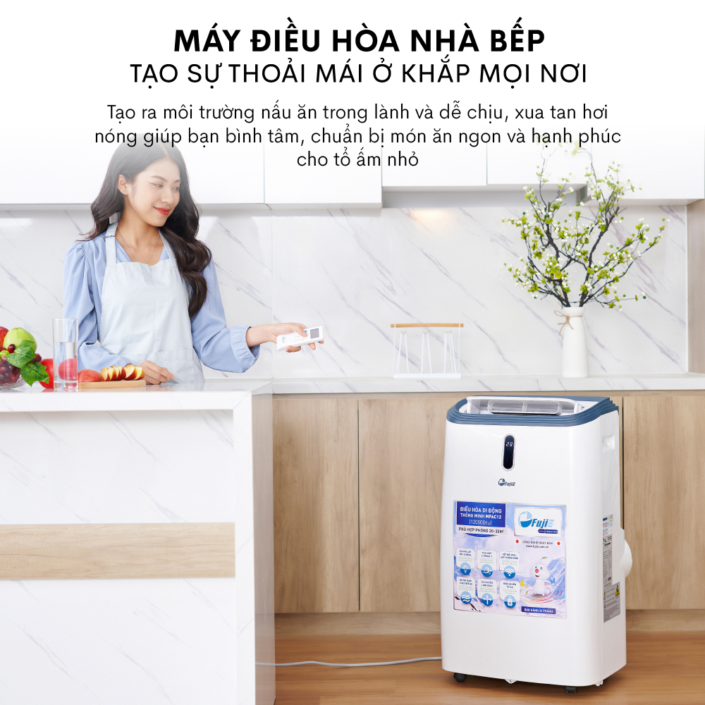 Điều hòa di động FujiE 7000-14000BTU nhập khẩu chính hãng ,giúp làm mát nhanh diện tích làm mát rộng,BH 24 tháng