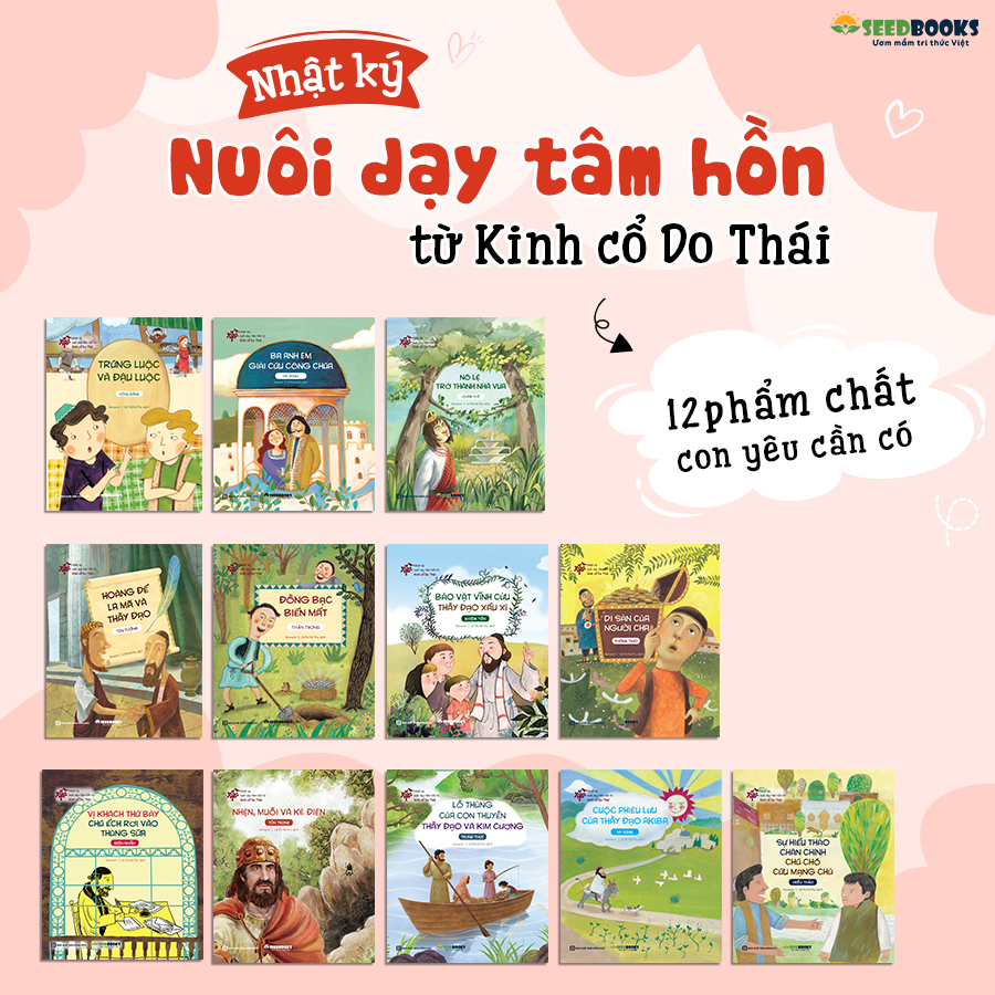 Sách - Nuôi dạy tâm hồn từ kinh cổ Do Thái, 12 phẩm chất con yêu cần có - Combo 12 cuốn