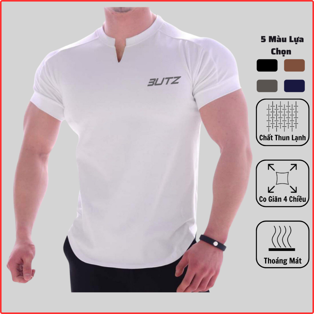 Áo Thun Thể Thao Nam Cổ Xẻ Thời Trang BUTZ