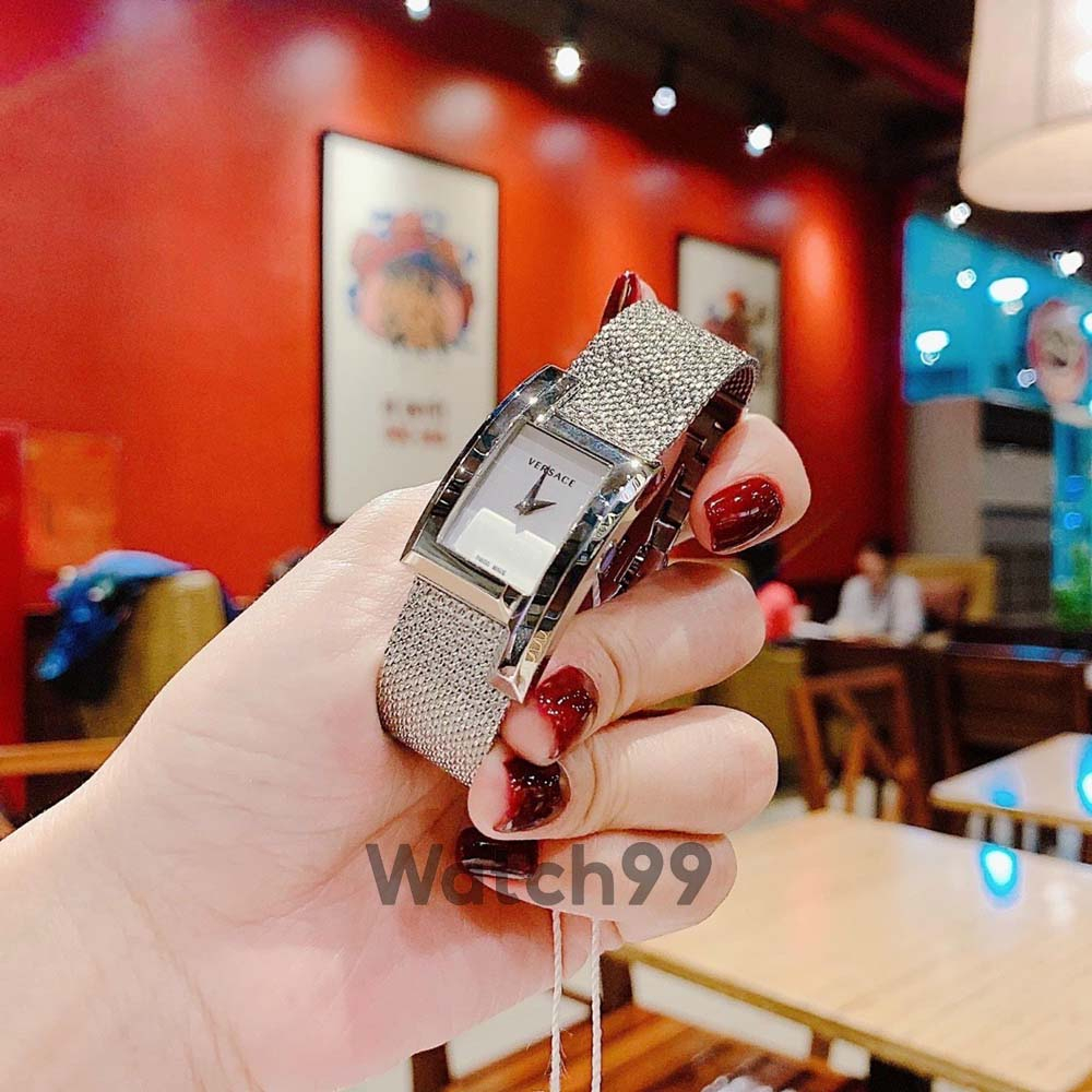 Đồng hồ nữ V.e.r.s.a.c.e Greca Icon case chữ nhật cách điệu trẻ trung dây mesh nhuyễn mềm mại lên tay rất thích | BigBuy360 - bigbuy360.vn