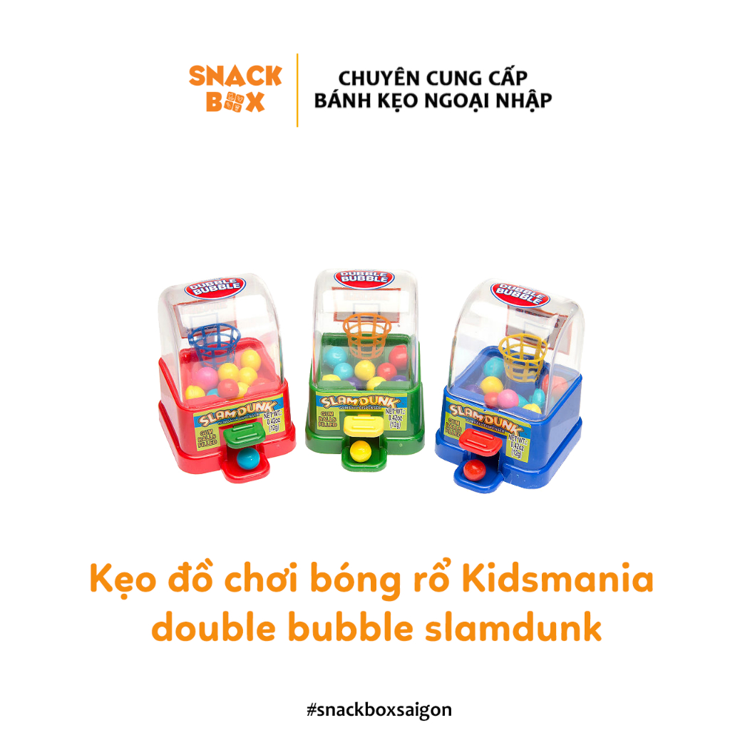 Kẹo Đồ Chơi Kidsmania Bóng Rổ Double Bubble Slamdunk 12gr - Mỹ