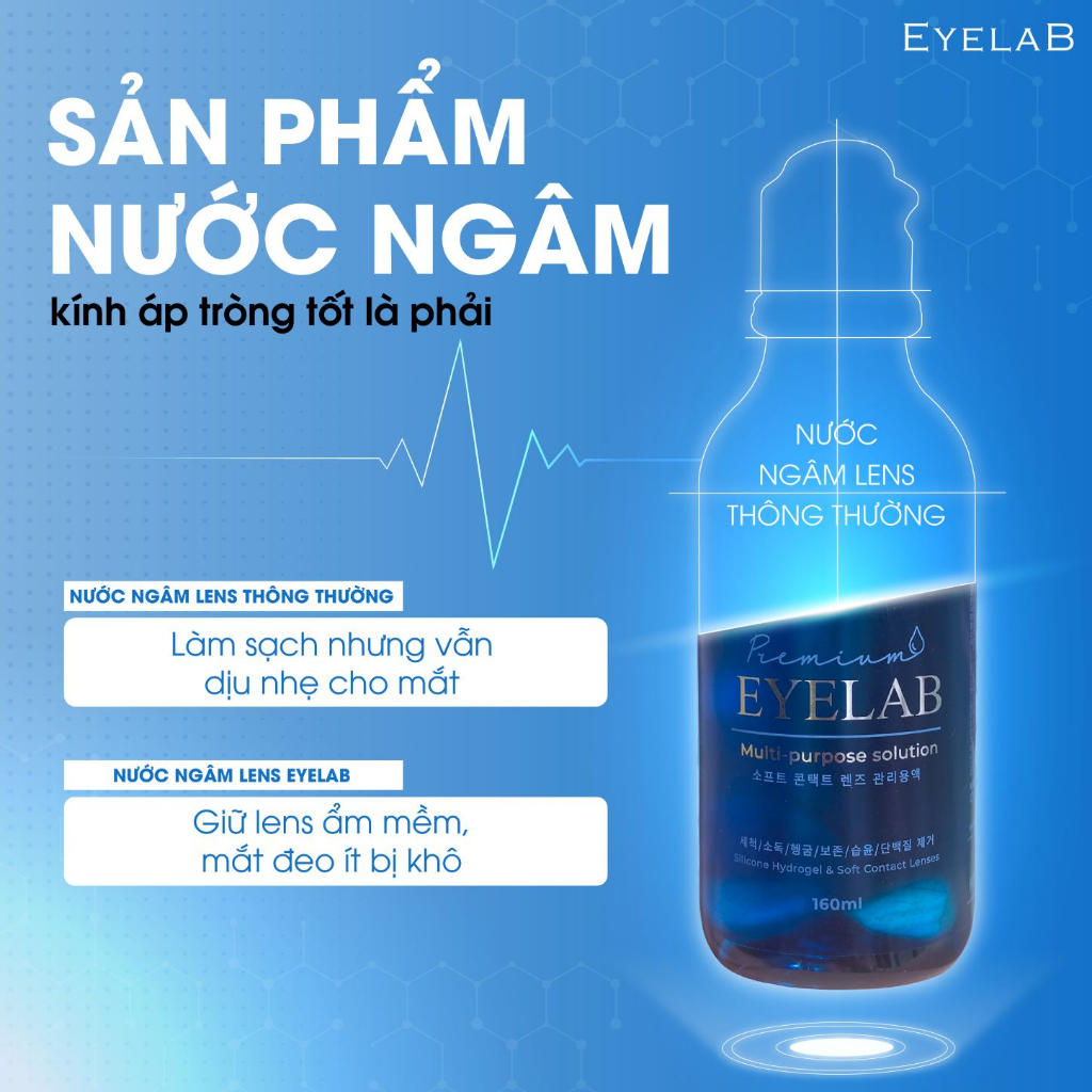 Nước ngâm lens VIVIMOON kháng khuẩn dịu nhẹ vệ sinh kính áp tròng Eyelab