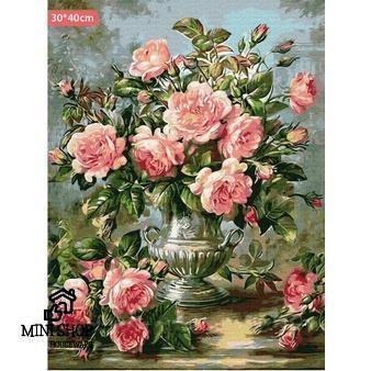 Tranh đính đá CHỊ EM NHÀ HOA tự làm, tranh kim cương 5D gắn đá mini theo yêu cầu DIY