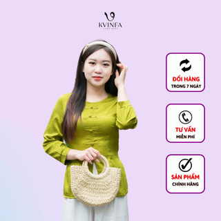 Đồ lam đi chùa nữ khuy bọc sang trọng, set pháp phục đi lễ cao cấp hàng thiết kế - kvinfa
