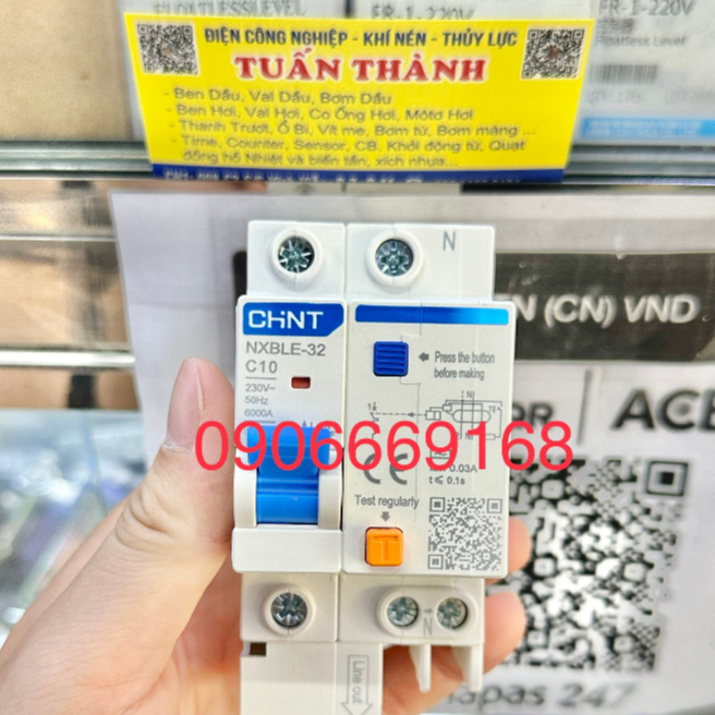 Aptomat Chống Giật RCBO CHINT NXBLE-32 1P+N (Chính Hãng)