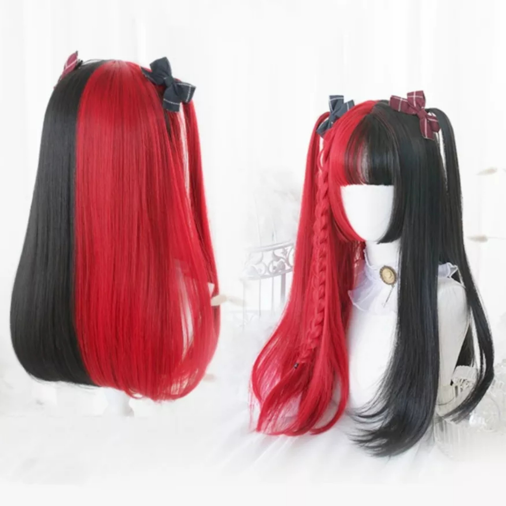 [Sẵn] Wig/tóc giả teen nửa đen nửa màu hot trend cá tính siêu đẹp - Nguyên đầu lolita [Miu Cosplay]
