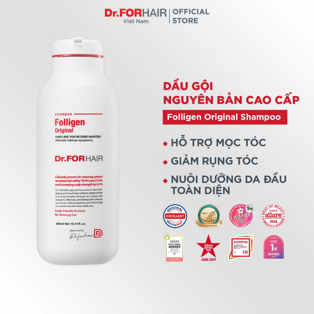 Combo gội dưỡng hỗ trợ mọc tóc nuôi dưỡng tóc và da đầu Dr.FORHAIR Original Shampoo x Silk Oil Essence