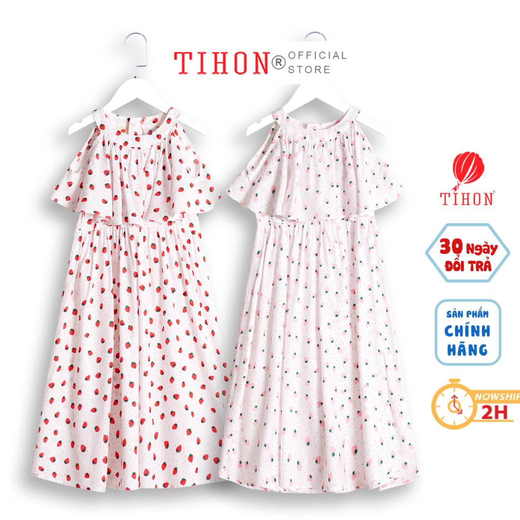 Váy bé gái TIHON phong cách Hàn Quốc chính hãng chất liệu mềm mại cho trẻ từ 3 đến 14 tuổi VT0850216