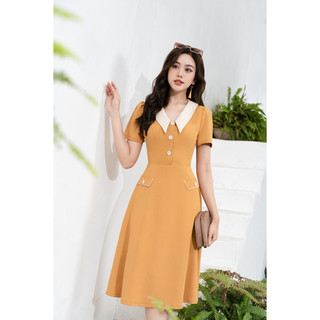 Đầm LAMER Cổ Phối Nắp Túi L63R23Q007