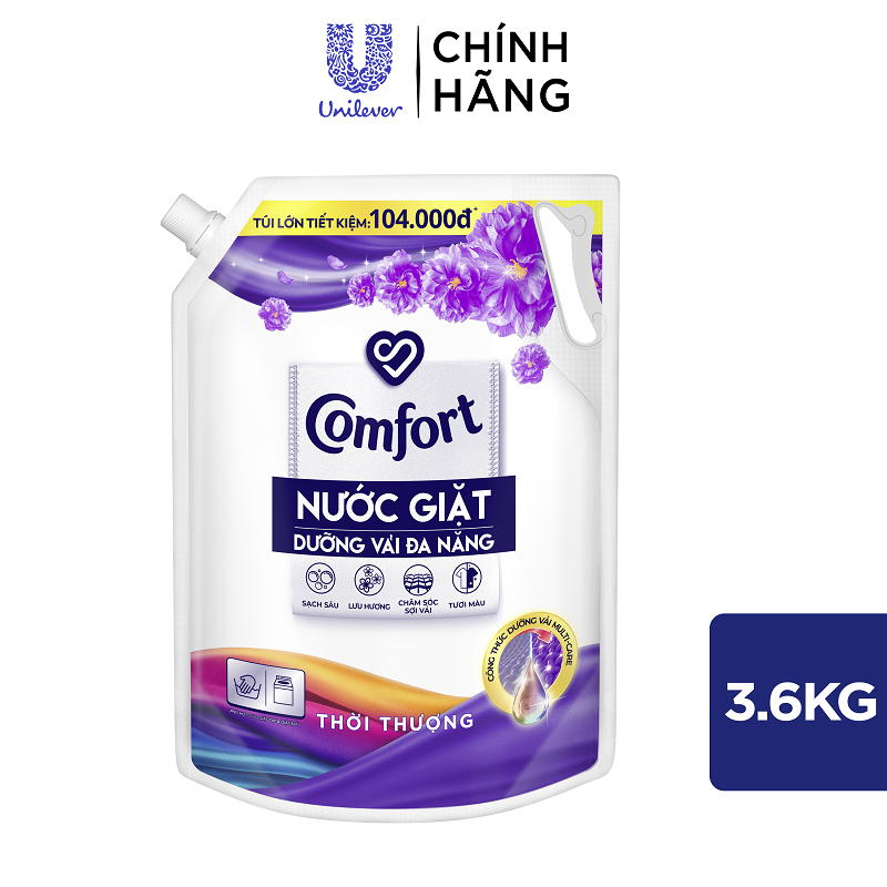 Nước giặt dưỡng vải Comfort hương Thời Thượng túi 2,2kg / 3,6kg