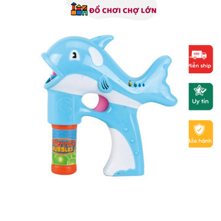 Súng đồ chơi bắn bong bóng hình cá heo loại to, Đồ chơi bắn bong bóng cho bé