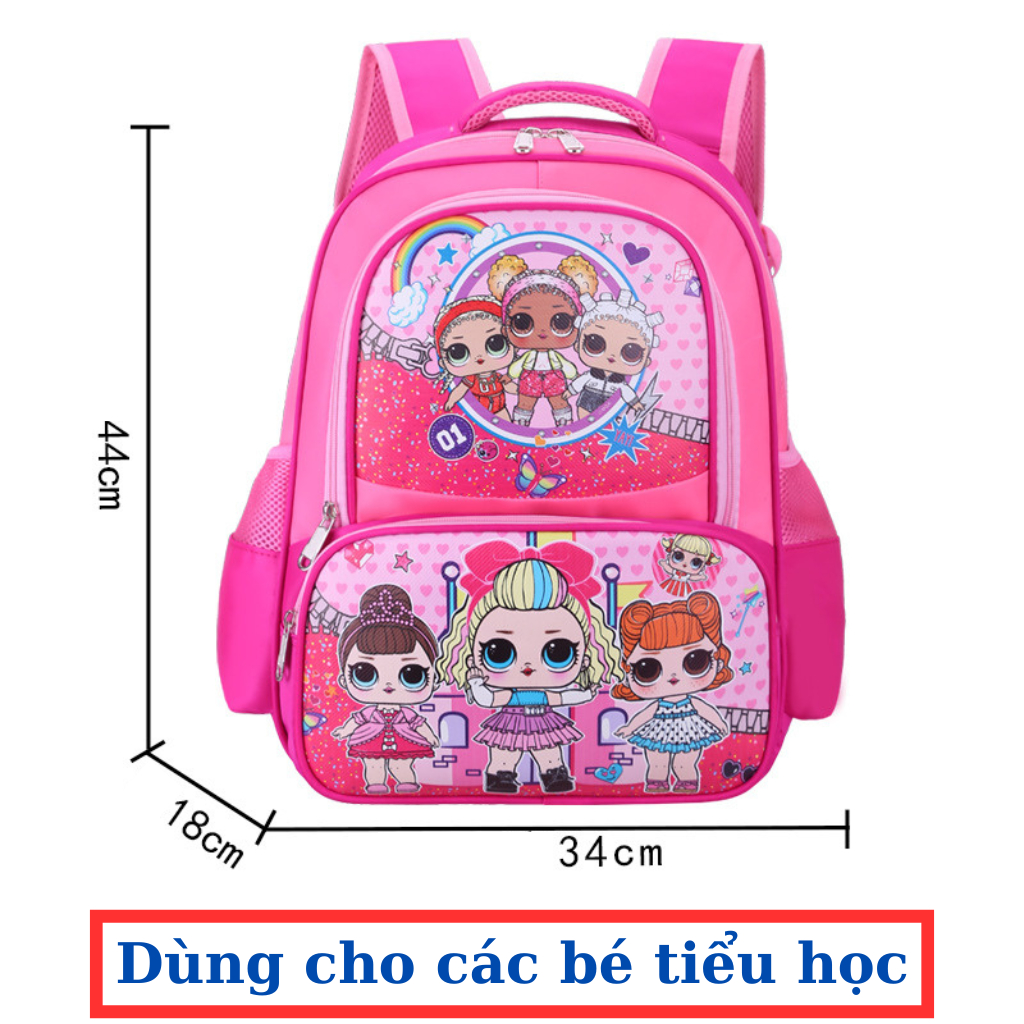 Balo cho bé trai và gái tiểu học chống thấm nước bền đẹp hình Hello Kitty siêu cute 66KIDS SHOP