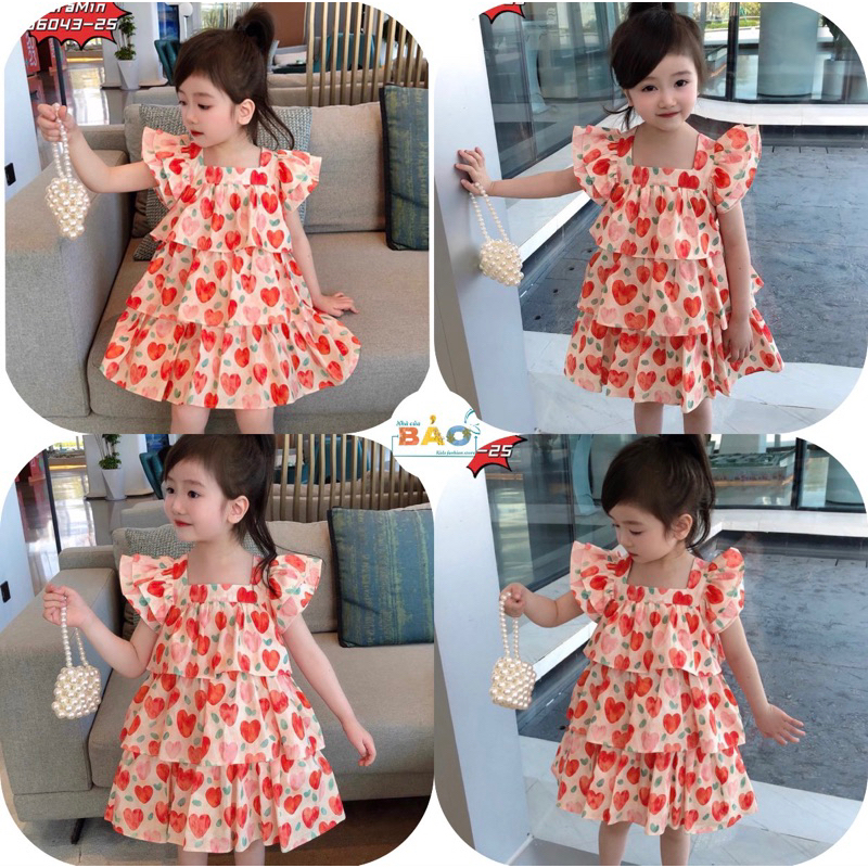 ‼️SALE SỐC‼️VÁY 3 TẦNG HOẠ TIẾT TRÁI TIM CHẤT VẢI ĐẸP KHÔNG NHĂN