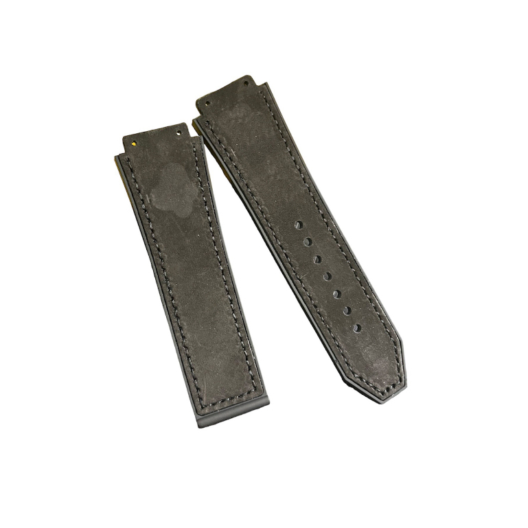 Dây đồng hồ HUB nam size 42 da lộn đen 42mm (tặng kèm tool thay dây)