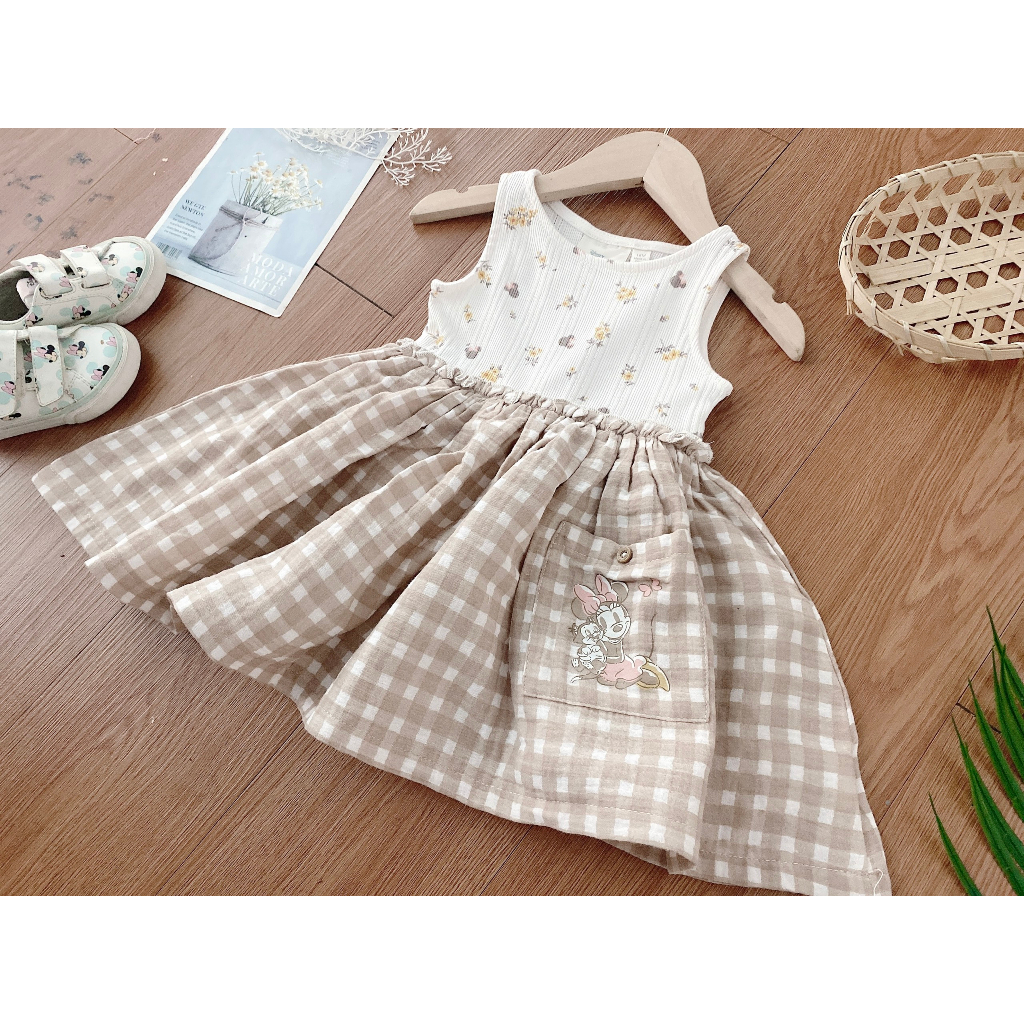 Váy thun sát nách bé gái Disney dư xịn