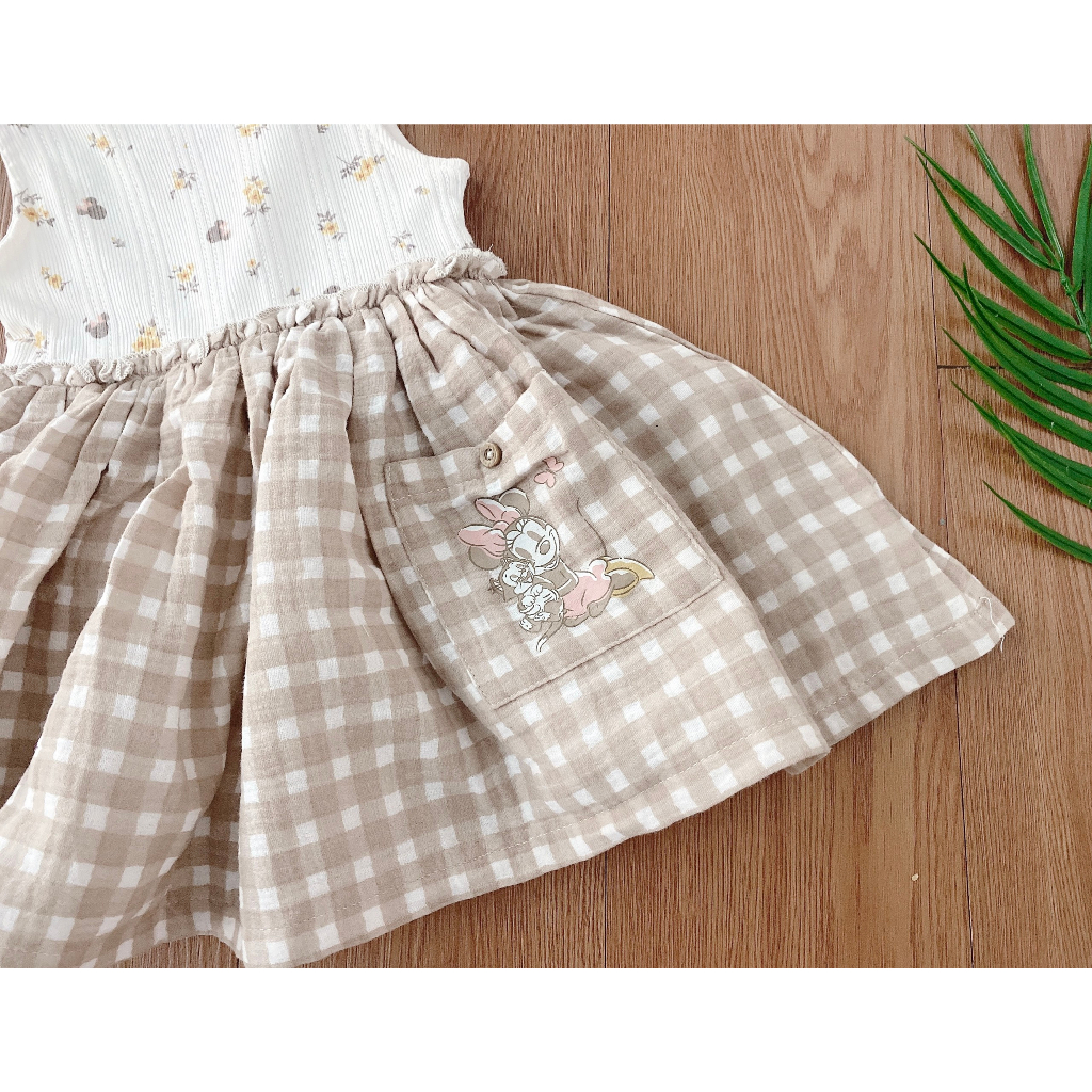 Váy thun sát nách bé gái Disney dư xịn