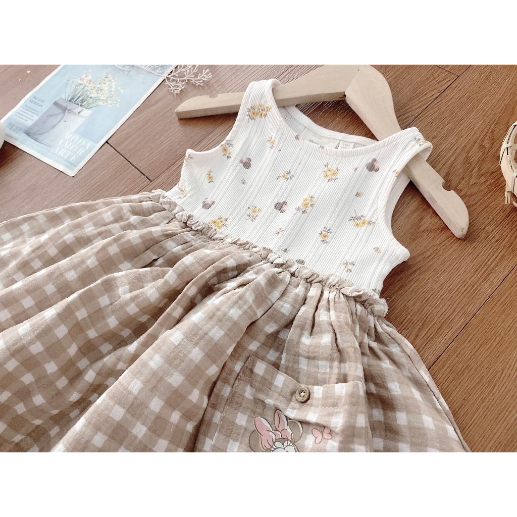 Váy thun sát nách bé gái Disney dư xịn