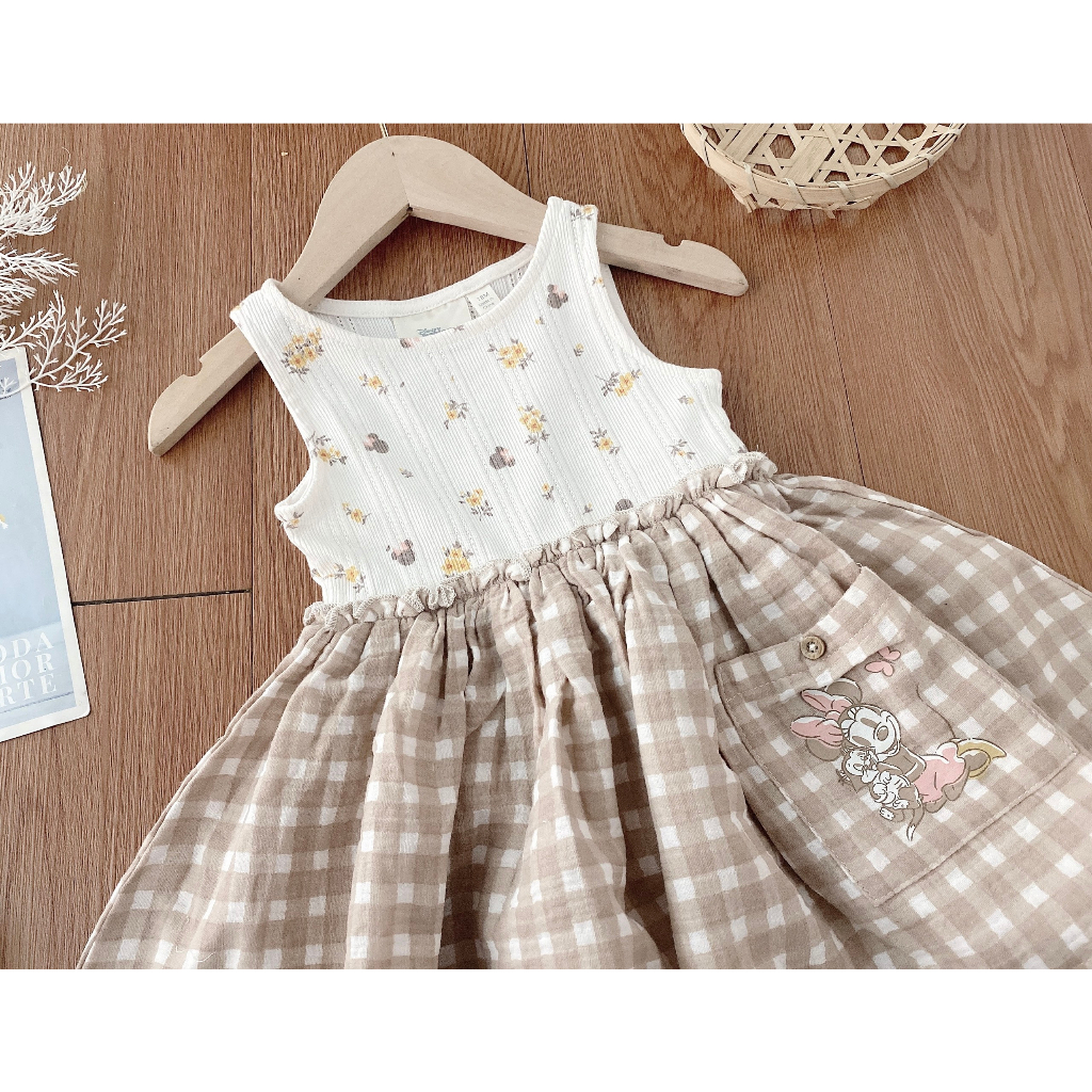Váy thun sát nách bé gái Disney dư xịn