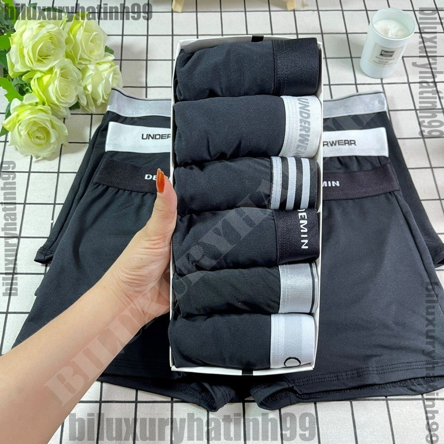 Sét Quần Lót Đùi Nam, Quần Boxer nam MIX mẫu MÀU ĐEN vải thun lạnh, mềm mịn, thoáng mát, co giãn 4 chiều