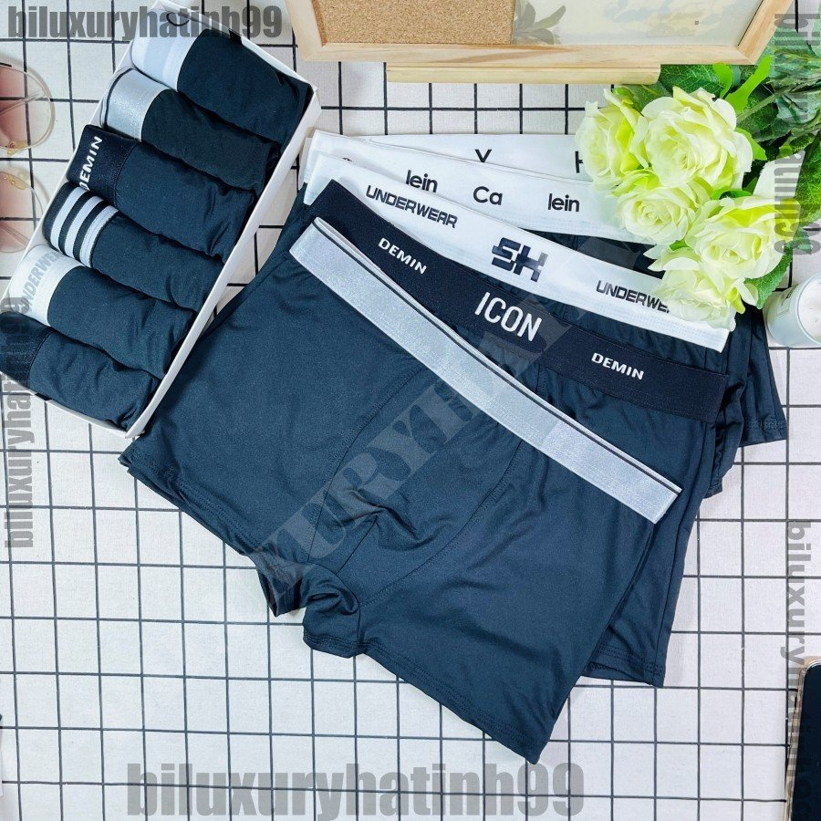 Sét Quần Lót Đùi Nam, Quần Boxer nam MIX mẫu MÀU ĐEN vải thun lạnh, mềm mịn, thoáng mát, co giãn 4 chiều