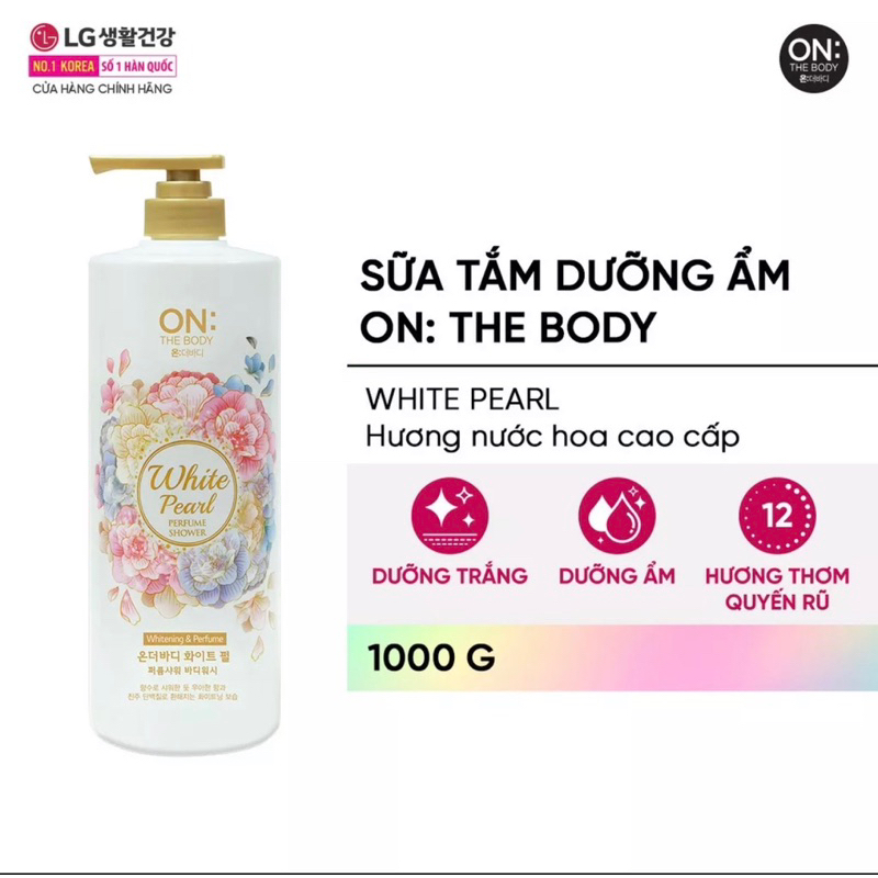 Sữa Tắm Nước Hoa HÀN QUỐC On The Body Perfume 1000ml Chính Hãng Công Ty