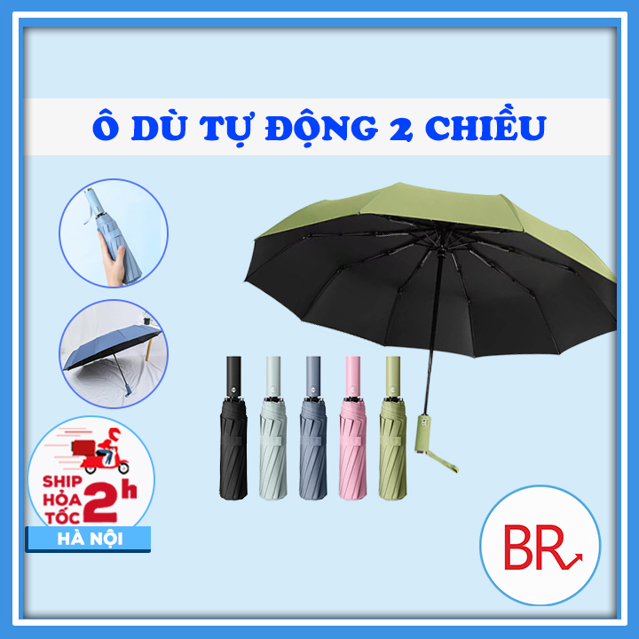 Ô dù mở tự động 2 chiều thông minh chống tia UV - Ô che mưa, che nắng chống thấm nước gấp gọn tiện lợi 01878