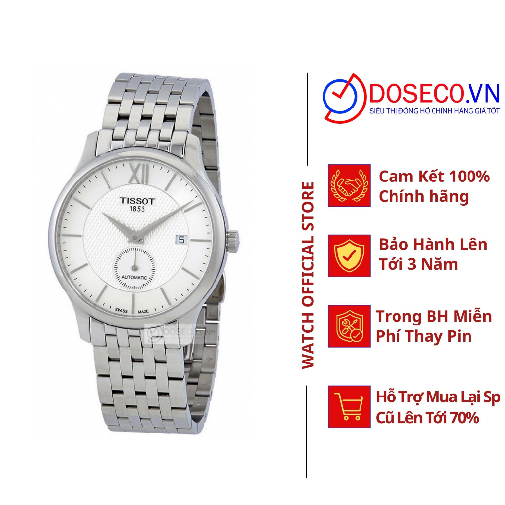 Đồng Hồ Nam Tissot Cơ Automatic Chính Hãng T063.428.11.038.00 Dây Kim Loại Cao Cấp Kính Sapphire Chống Nước TS33