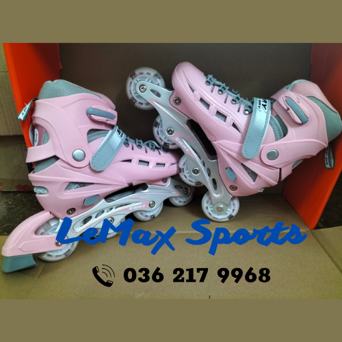 Giày Trượt Patin Trẻ Em, Tặng Bảo Vệ Chân Tay 6 Chi Tiết và Túi Đựng Giày.Giày Patin Cho Bé Phát Sáng, Bánh Bằng Cao Su