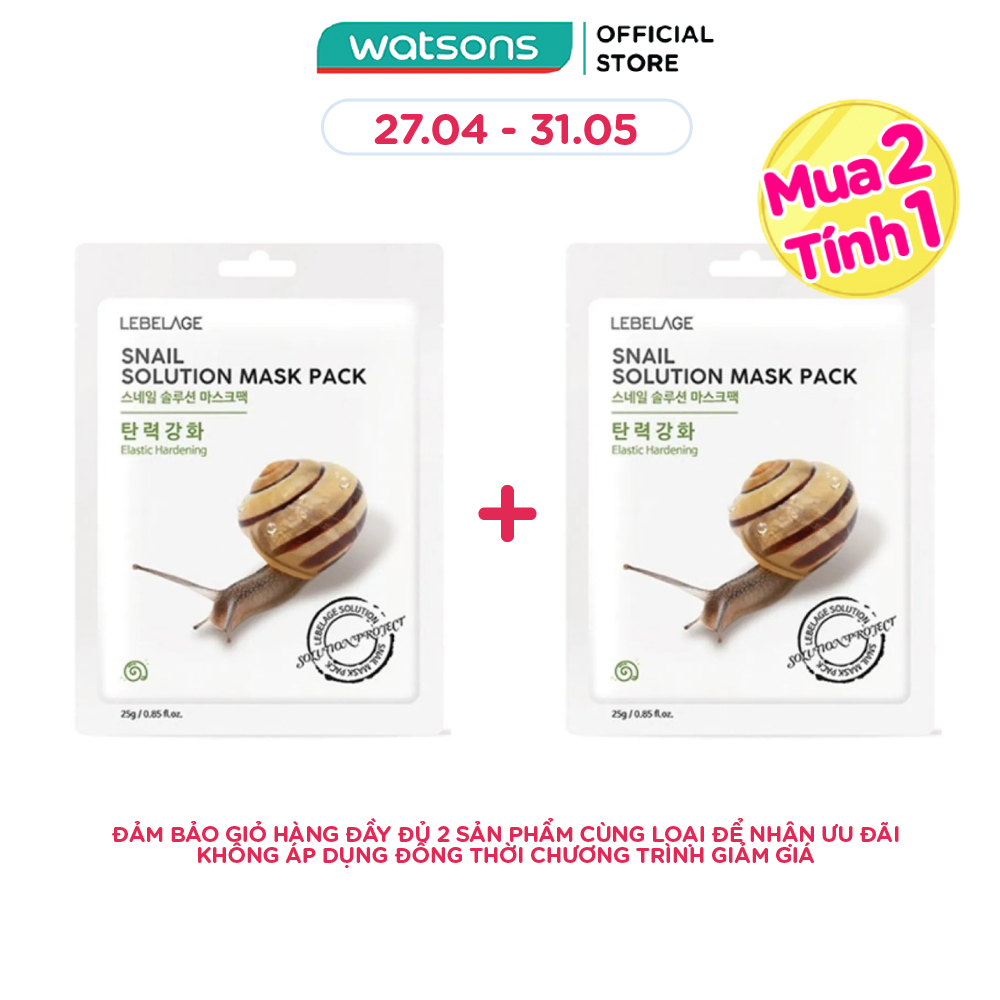 Mặt Nạ Lebelage Snail Solution Mask Pack Elastic Hardening Chiết Xuất Từ Ốc Sên 25g