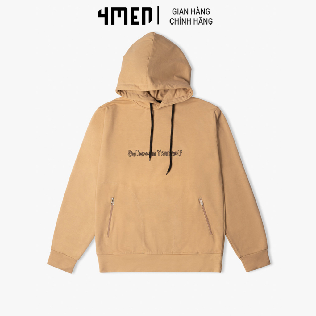 Áo Hoodie Nam Believe 4MEN AK012 kiểu dáng thể thao, thêu chữ, túi áo mổ âm đẹp, chất lông cừu mềm mại, thấm mồ hôi