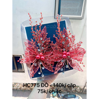 Hoa cài tóc cô dâu HC775 ĐỎ