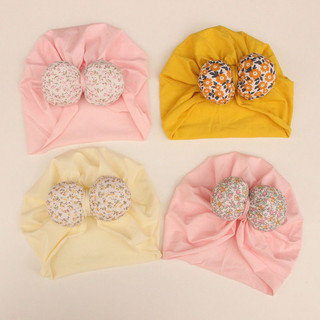 Mũ nón turban nơ hoa cao cấp che thóp cho bé gái 3-14 tháng