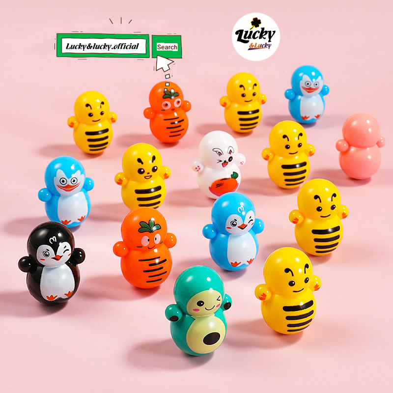 Đồ Chơi Cho Bé Lật Đật mini Hình Squid Game Và Doaremon Dễ Thương Siêu Đáng Yêu