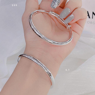 Lắc tay bạc nữ tròn trơn đơn giản