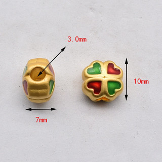 Charm cỏ 4 lá sơn 2 màu - KL184