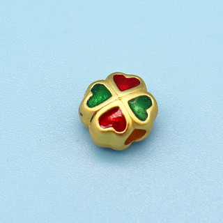 Charm cỏ 4 lá sơn 2 màu - KL184