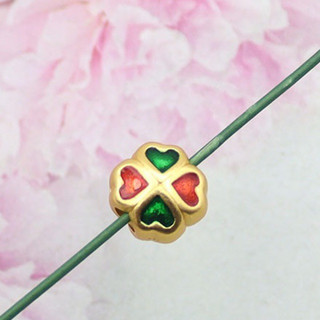 Charm cỏ 4 lá sơn 2 màu - KL184